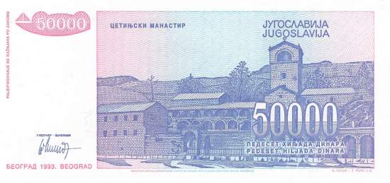 Jugoslawien p130 50000 Dinara 1993